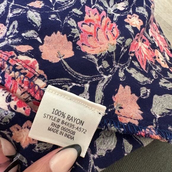 Blue Rain Romantic Boho Floral Wrap Dress Women’s Large Flattering V-Neck Chic - Picture 5 of 6